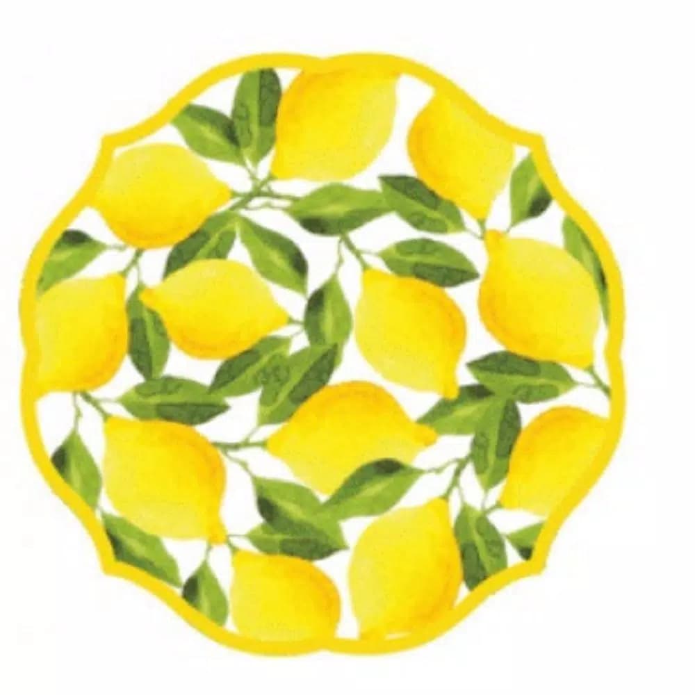Sugar Plum Party SugarPlum Collection Lemon Pattern Paper Salad Plates, 16-Piece Set