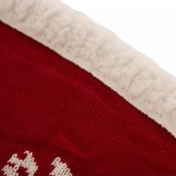 Glitzhome 48 in. Knitted Snowflake Pattern Christmas Tree Skirt thumbnail 2