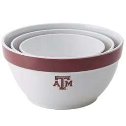 College Kitchen Collection Texas A&M Aggies 3-Piece Nesting Party Bowl Set, Maroon Melamine thumbnail 3