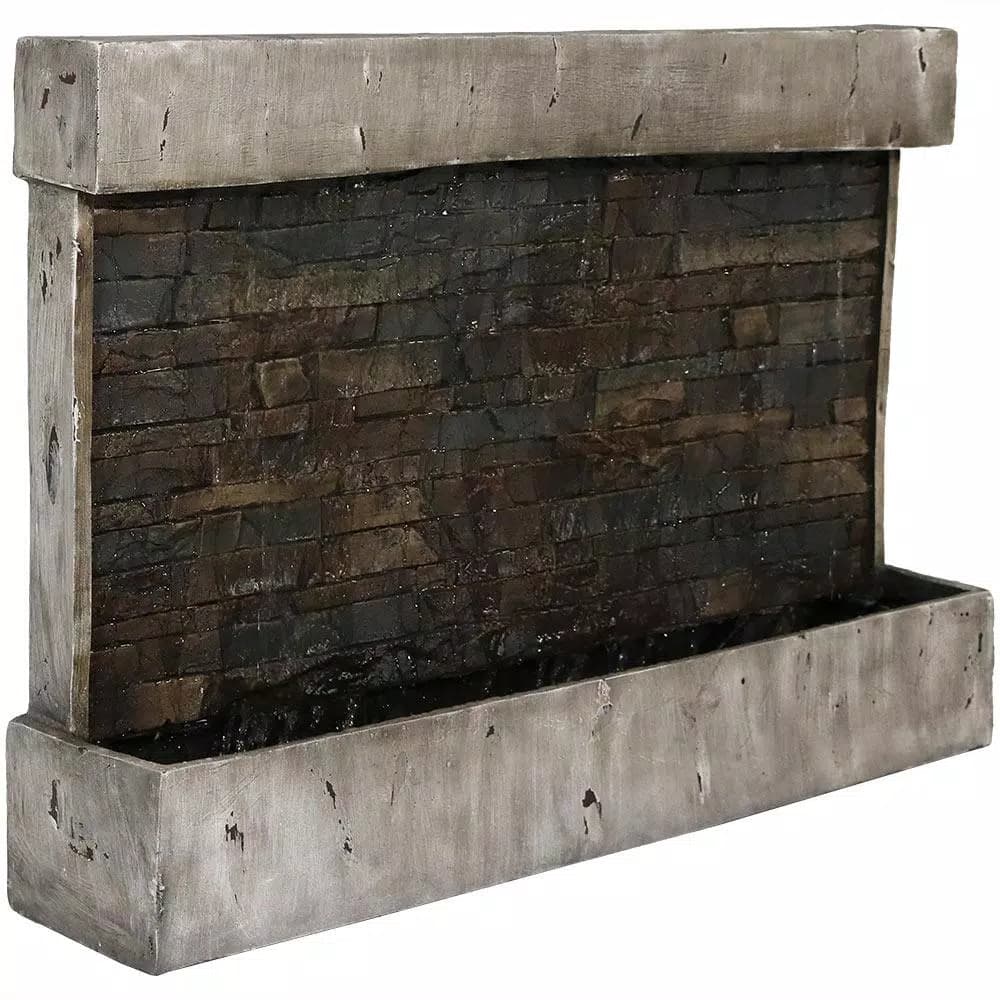 Sunnydaze Decor 24 in. Ancient Style Outdoor Wall Water Fountain, Gray Polyresin