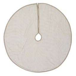 VHC Brands 55 in. Pearlescent Natural Tan Coastal Christmas Tree Skirt with Snowflake Pearl Buttons thumbnail 2