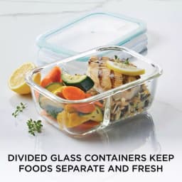 Lock & Lock Purely Better 32oz Divided Borosilicate Glass Food Storage Container, Rectangular thumbnail 6
