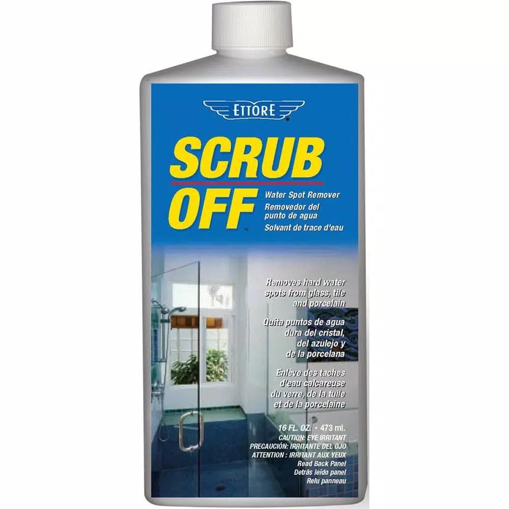 Ettore Scrub Off Spot Remover, 16 oz. Professional Strength Liquid for Hard Water Stains and Glass