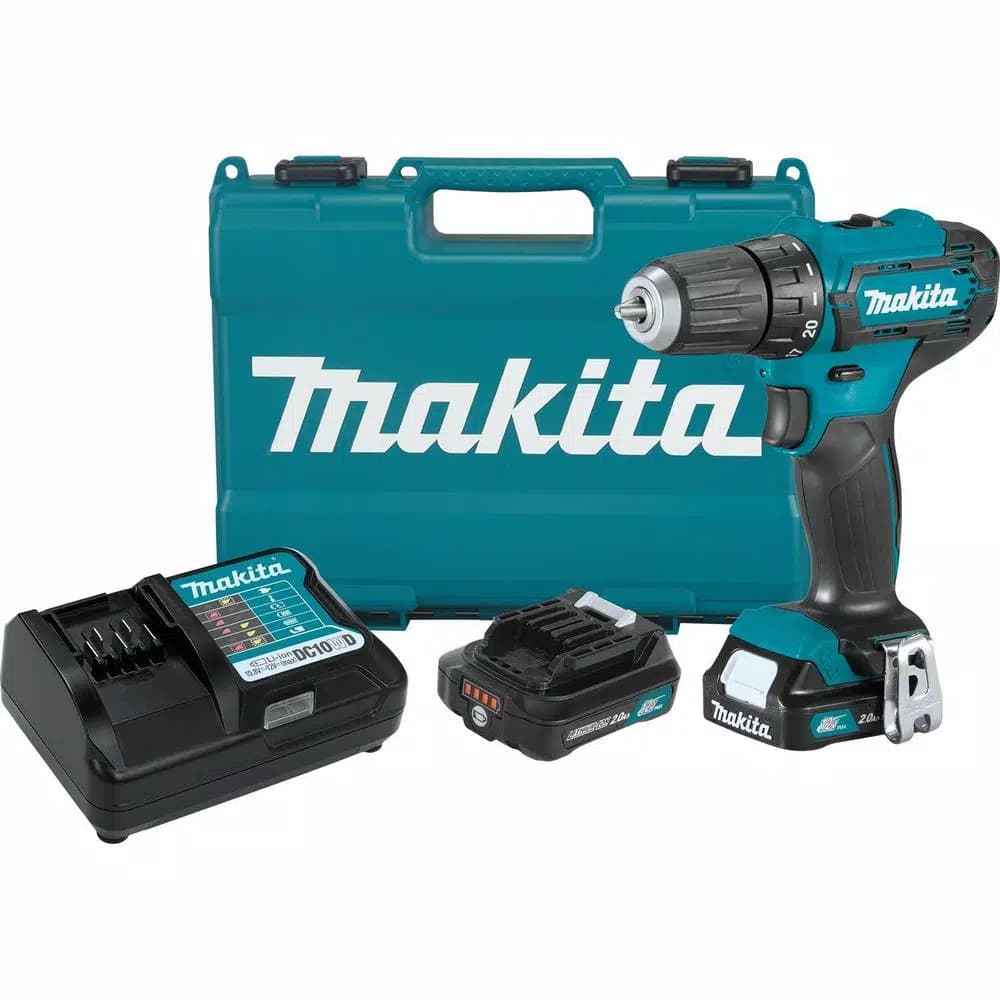 Makita 12V MAX CXT Lithium-Ion Cordless 3/8 in. Driver Drill Kit, 2.0 Ah