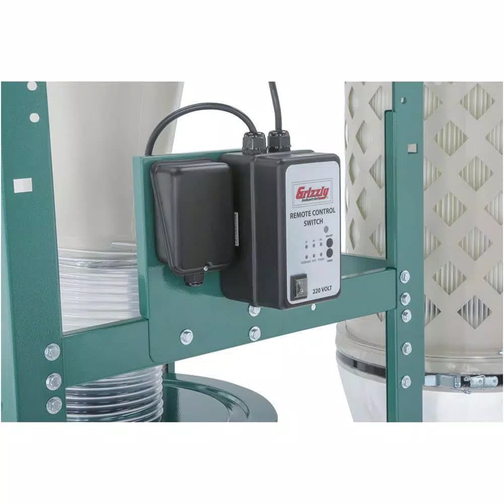 Grizzly Industrial 3 HP Cyclone Dust Collector with 55 Gal. Steel Drum and BIA Certified Filter