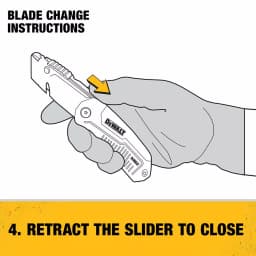 DEWALT Folding Retractable Utility Knife with Metal Body and Blade Storage thumbnail 9