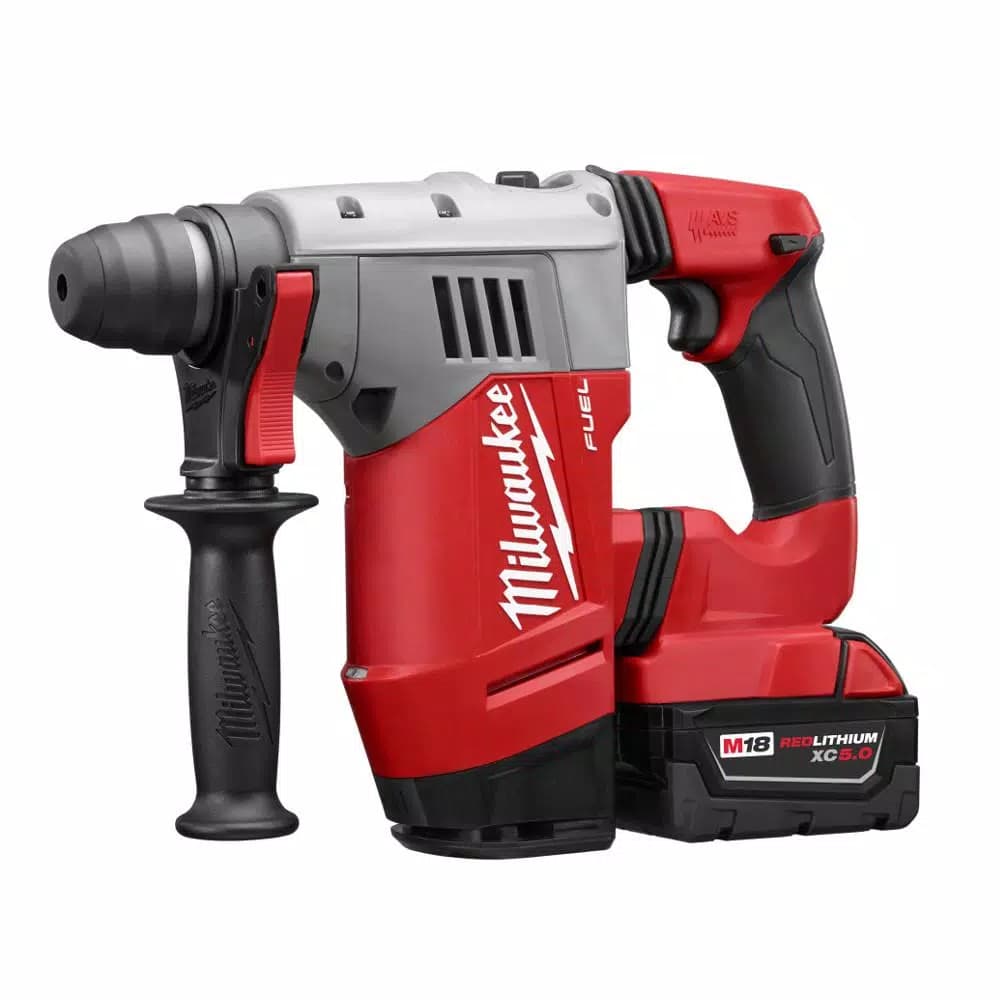 Milwaukee M18 FUEL 1-1/8 in. SDS-Plus Rotary Hammer Kit with (2) 5.0 Ah Batteries and Charger