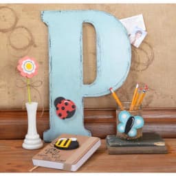 Jeff McWilliams Designs 23 in. Oversized Unfinished Wood Letter (P) - Industrial Style Wall Decor thumbnail 2