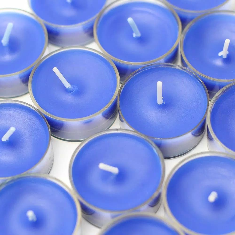 Zest Candle Blue Tealight Candles, 1.5 in. Diameter, 50-Pack