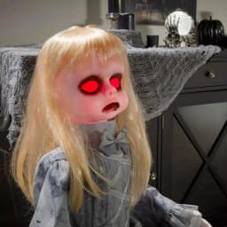 Home Accents Holiday 3 ft. Animated Victorian Doll with Red LED Eyes and Sound Sensor thumbnail 3