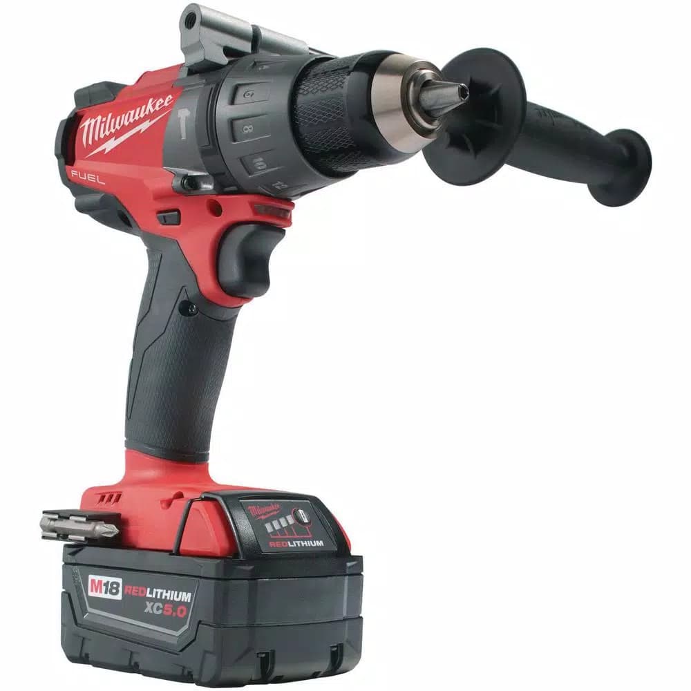 Milwaukee M18 FUEL 1/2 in. Brushless Cordless Hammer Drill/Driver Kit w/ (2) 5.0 Ah Batteries & Charger