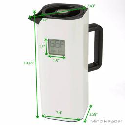 Mind Reader White 4-Cup Double Wall Thermal Coffee Carafe with Digital Temperature Display thumbnail 7