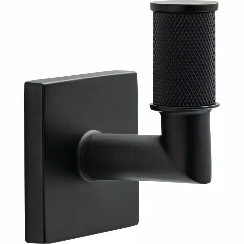Delta Averland Matte Black Towel and Robe Hook, Contemporary Zinc Construction