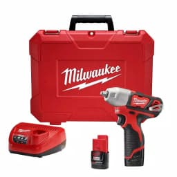 Milwaukee M12 12V Lithium-Ion Cordless 1/4 in. Impact Wrench Kit with (2) 1.5 Ah Batteries, Charger & Hard Case thumbnail 1