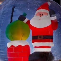 Airblown Gemmy Airblown 5.5 ft. Inflatable Snow Globe Santa on Rooftop with Projection Lighting thumbnail 4