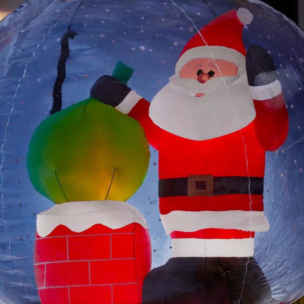 Airblown Gemmy Airblown 5.5 ft. Inflatable Snow Globe Santa on Rooftop with Projection Lighting
