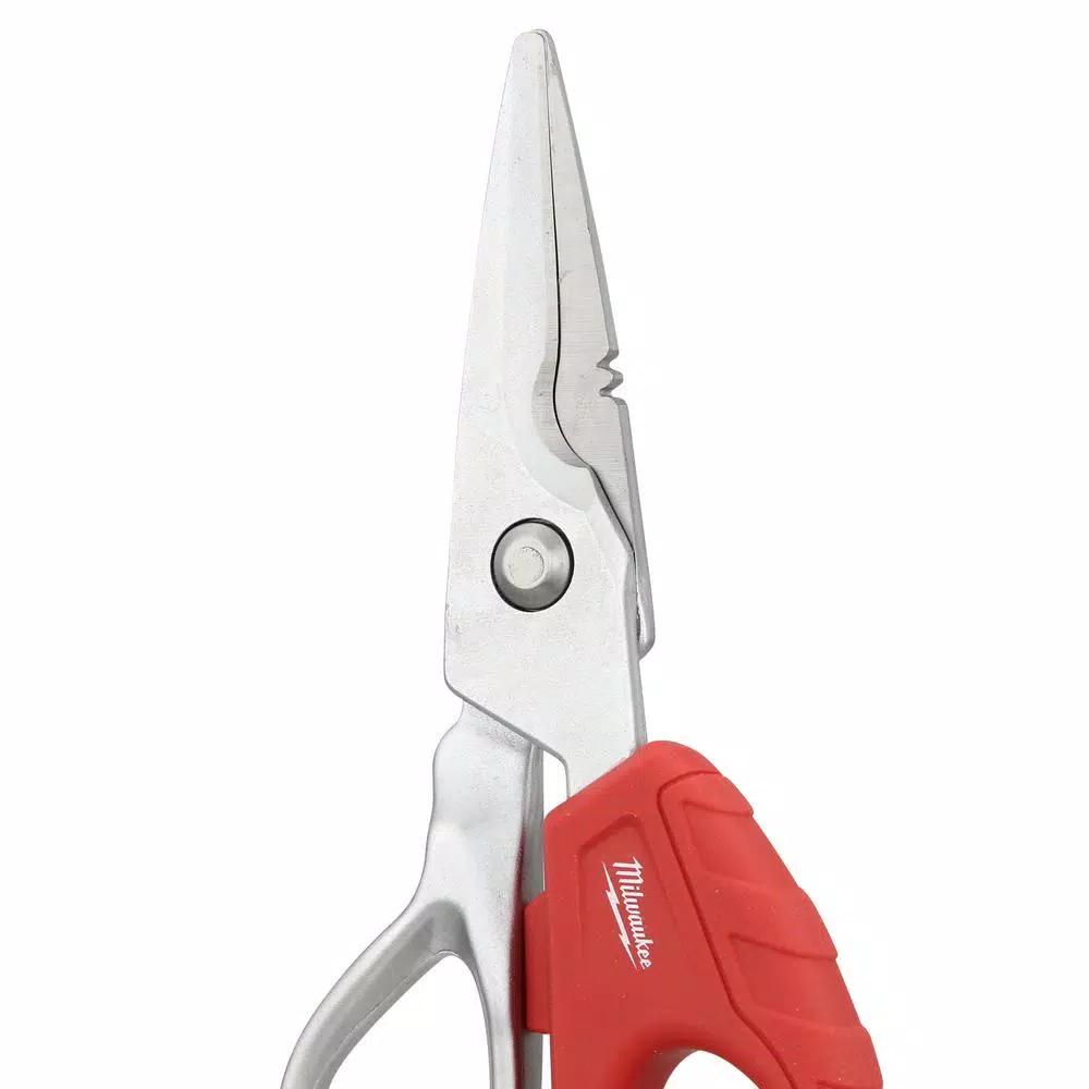 Milwaukee Electrician Snips with Bolt Lock Technology and Ergonomic Handles