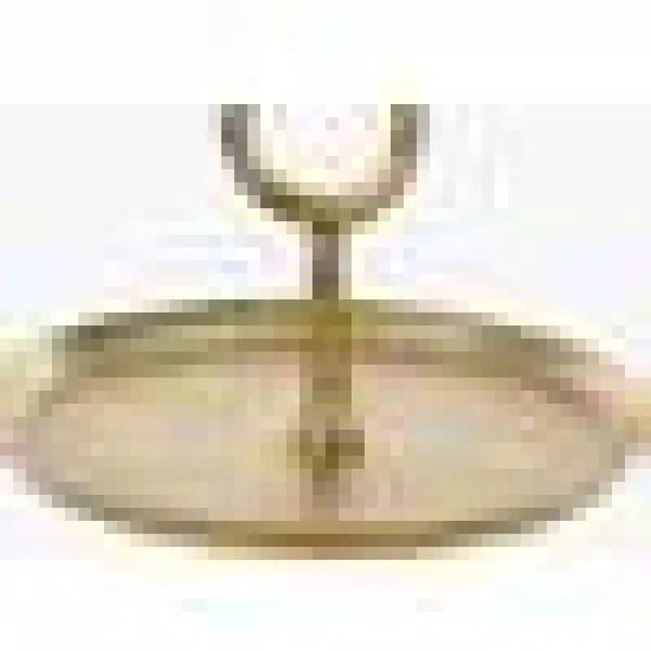 LITTON LANE Modern Reflections 3-Tier Gold Aluminum Cake Stand, 22 x 17 in.