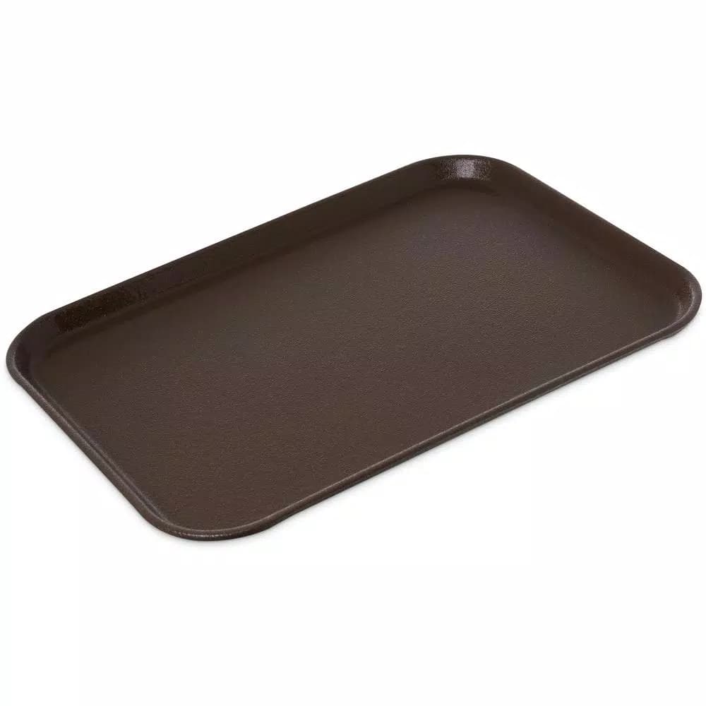 Carlisle Griptite2 16 x 12 in. Brown Fiberglass and Steel Rectangle Serving Trays, 12-Pack