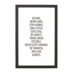 Petal Lane Home Be Kind Work Hard Magnetic Memo Board with Ebony Frame thumbnail 1
