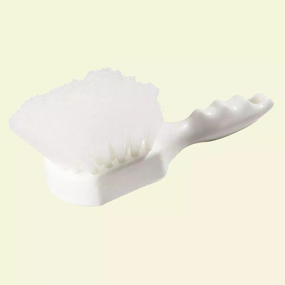 Carlisle 8 in. White Nylon Utility Scrub Brush with Ergonomic Plastic Handle (Case of 12)