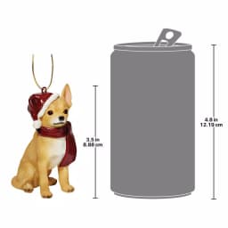 Design Toscano Chihuahua Holiday Dog Ornament Sculpture, Hand-Painted Resin thumbnail 3