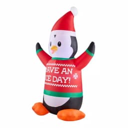 Home Accents Holiday 6 ft. Airblown Inflatables Animated Shivering Penguin Holiday Decor thumbnail 3