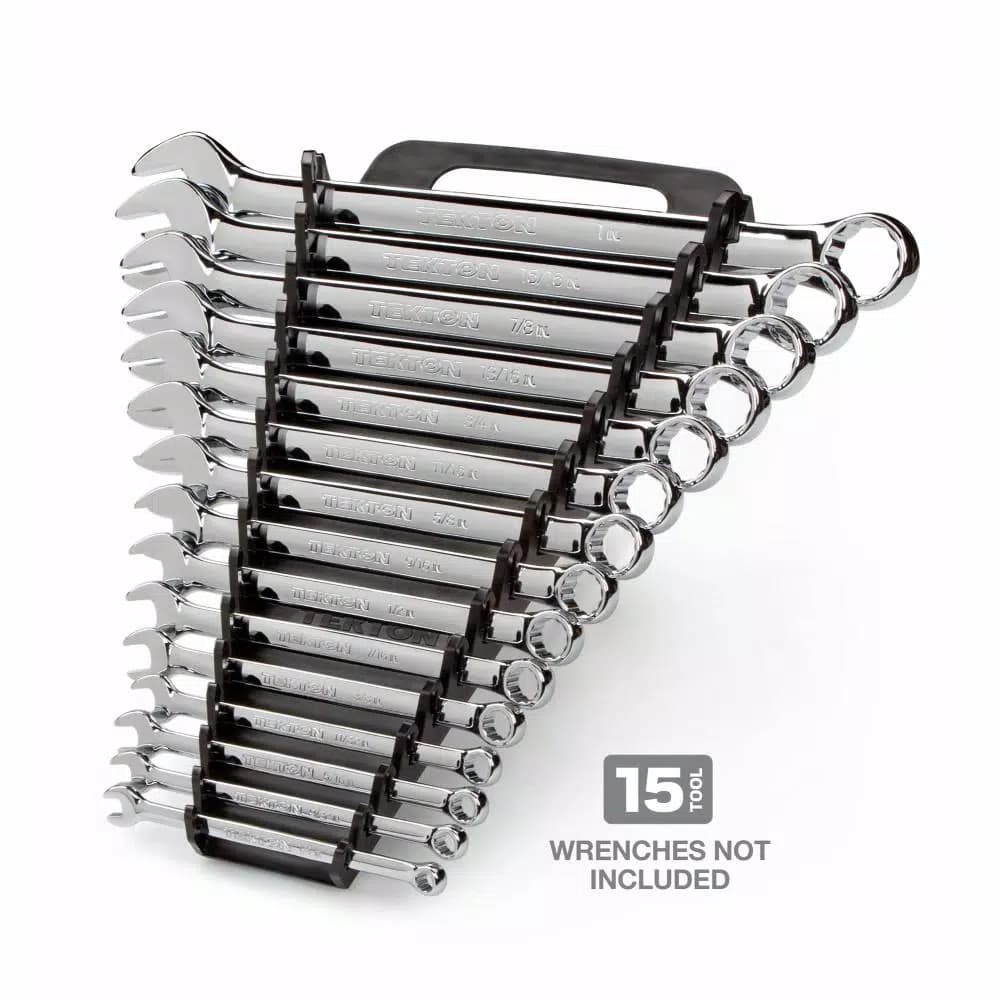 TEKTON 7.5 in. 15-Tool Store-and-Go Wrench Rack Keeper, Black