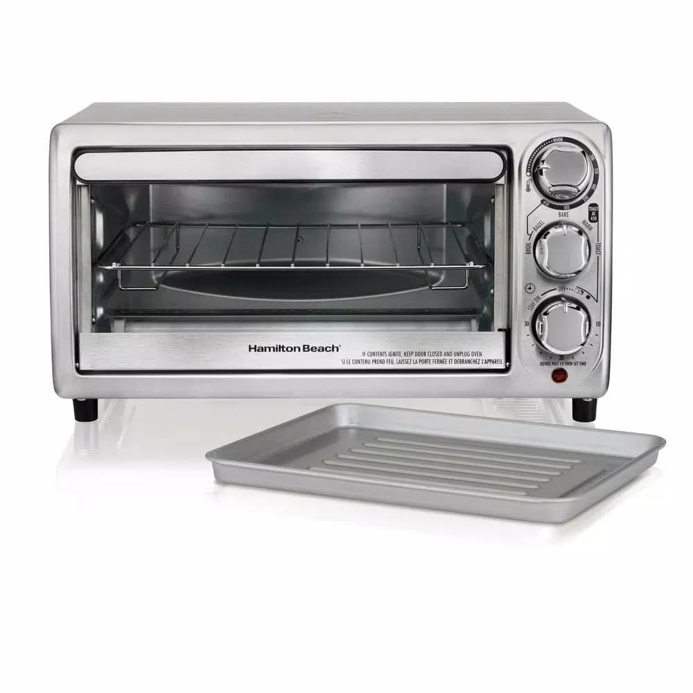 Hamilton Beach 1100-Watt 4-Slice Stainless Steel Countertop Toaster Oven