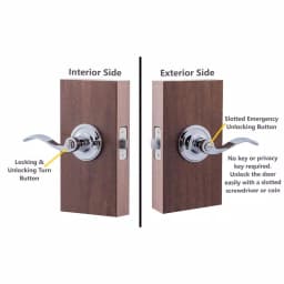 Copper Creek Waverlie Polished Stainless Steel Privacy Bed/Bath Door Lever thumbnail 5