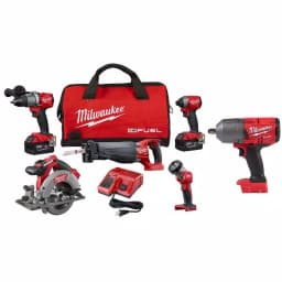 Milwaukee M18 FUEL 18V Brushless Cordless 6-Tool Combo Kit with Impact Wrench & Band Saw thumbnail 1