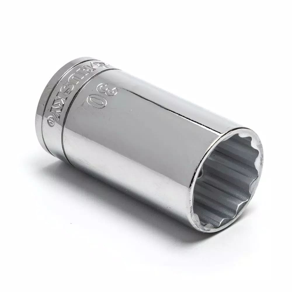 Husky 1/2 in. Drive 12-Point Deep Metric Socket, 30mm