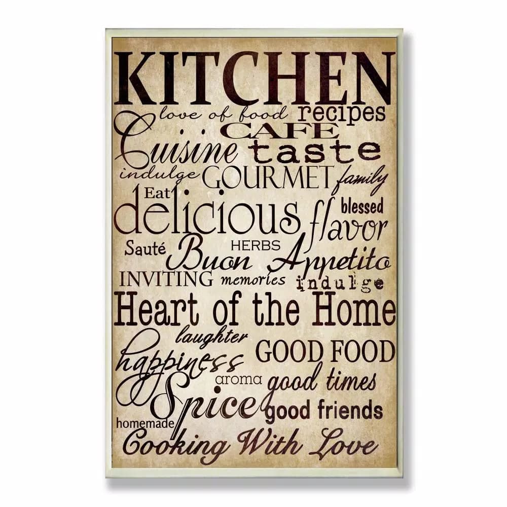 Stupell Industries Words In The Kitchen Off White Wood Wall Art, 12.5 x 18.5 in.