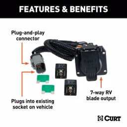 CURT Custom 7-Way RV Blade Trailer Wiring Harness for Ford F250 F350 F450 F550 thumbnail 3