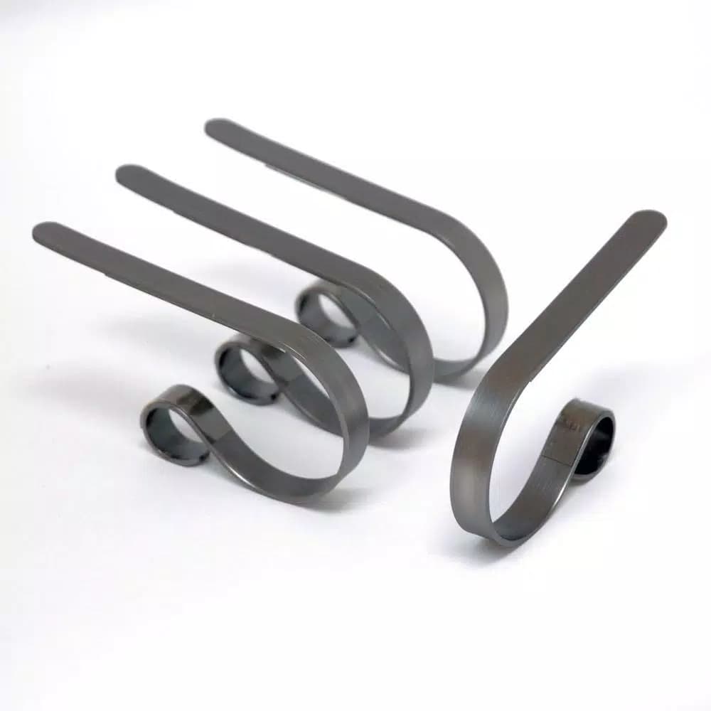 Original MantleClip MantleClip Pewter Stocking Holders, 4-Pack - Lightweight Metal Clips for Mantels and Tables