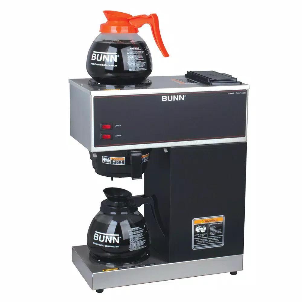 BUNN VPR-2GD 12-Cup Commercial Coffee Brewer with 2 Glass Decanters, Black