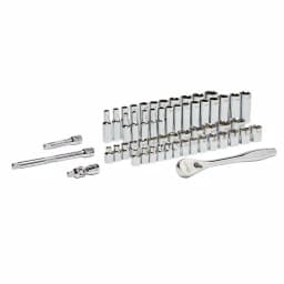 Milwaukee 3/8 in. Drive SAE/Metric Ratchet and Socket Set, 56-Piece Mechanics Tool Kit thumbnail 8