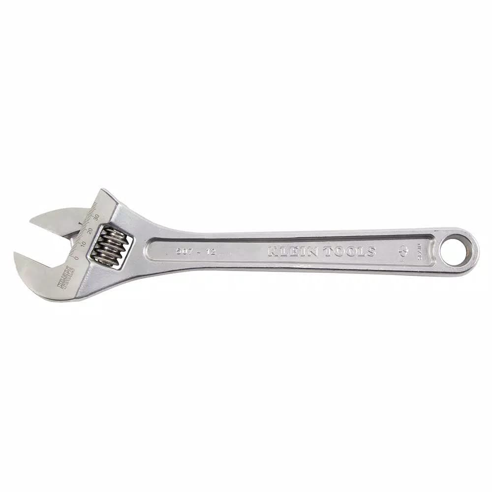 Klein Tools 12 in. Extra Capacity Adjustable Wrench, 1-1/2 in. Jaw Opening