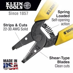 Klein Tools 9-2/5 in. Wire Stripper & Cutter for 22-30 AWG Solid Wire thumbnail 2
