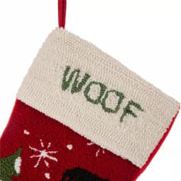 Glitzhome 20 in. Hooked Dog Design Christmas Stocking, Handmade Acrylic Yarn Holiday Decor thumbnail 3