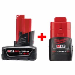 Milwaukee M12 REDLITHIUM XC 12V Lithium-Ion Battery Combo Pack with 6.0 Ah and 3.0 Ah Batteries thumbnail 1