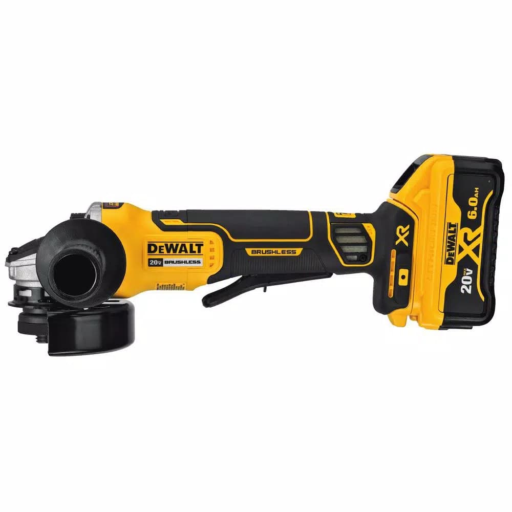 DEWALT 20V MAX XR Brushless 4-1/2 in. Paddle Switch Angle Grinder Kit with (2) 6.0Ah Batteries