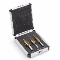 Stark 3-Piece Titanium Coated HSS Heavy Impact Step Drill Bit Set thumbnail 1