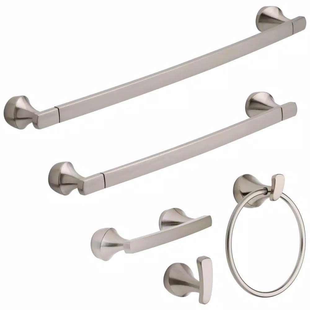 Delta Merge Single Towel and Robe Hook in SpotShield Brushed Nickel