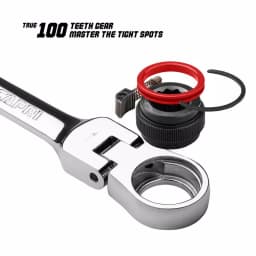 Capri Tools 8-Piece SAE 100-Tooth Flex-Head Ratcheting Combination Wrench Set thumbnail 3