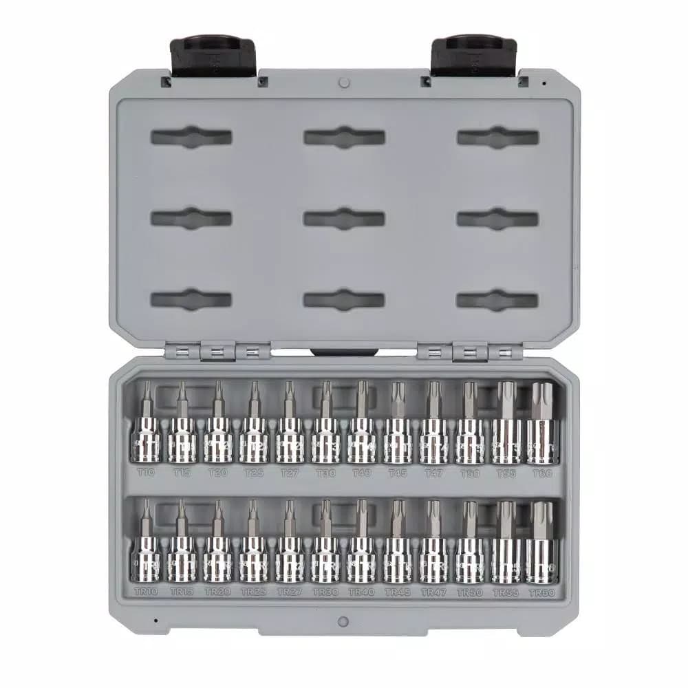 TEKTON 24-Piece 3/8 in. Drive Torx and Tamper-Resistant Torx Bit Socket Set