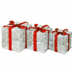 Unbranded Pre-Lit Crystal Champagne Gift Box Assortment with 150 Warm White LED Lights thumbnail 1