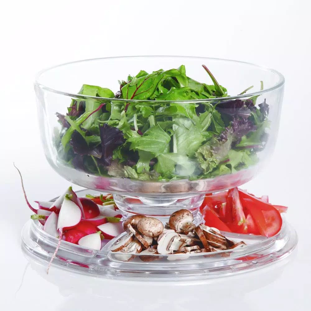 Gibson Home Great Foundations 2-Piece Glass Cake Stand with Dome