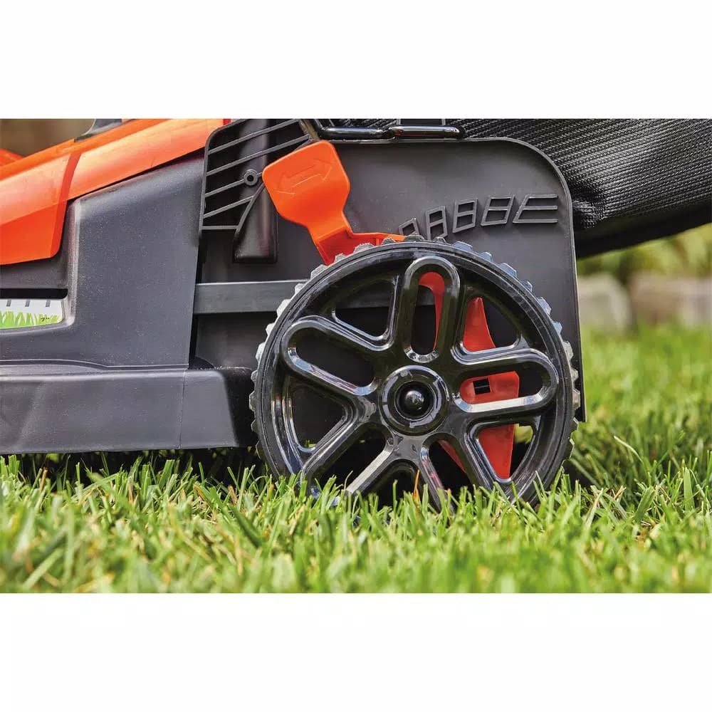 BLACK+DECKER 15 in. 10 Amp Corded Electric Walk Behind Push Lawn Mower with Bagger