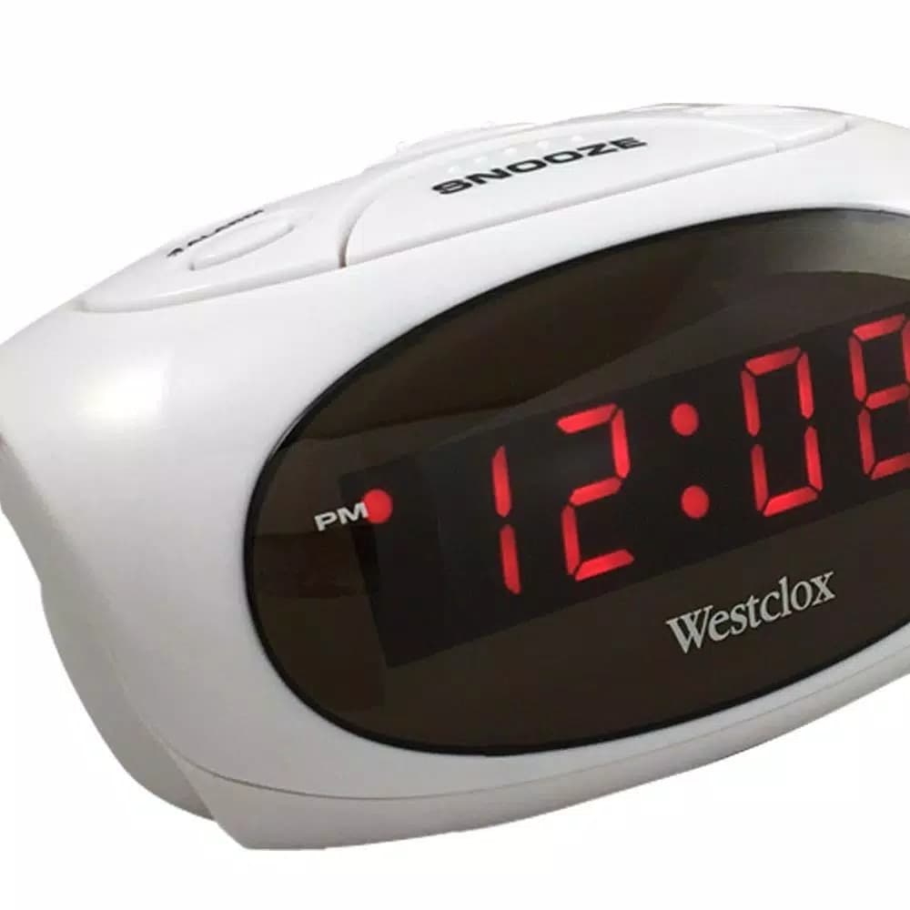 Westclox Digital LED Alarm Clock with Snooze and Battery Backup, Black